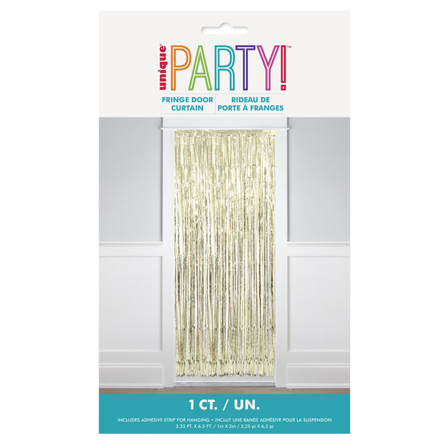 Guld dørforhæng 2m