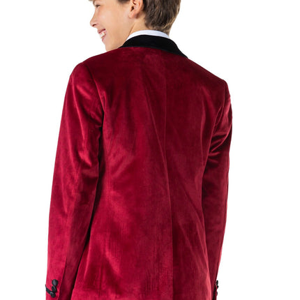 Bordeaux rød fløjlsblazer dreng teenager <tc>OppoSuits</tc>