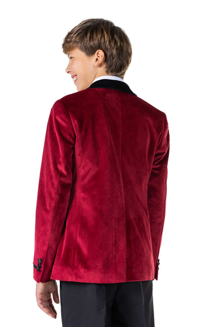 Bordeaux rød fløjlsblazer dreng teenager <tc>OppoSuits</tc>