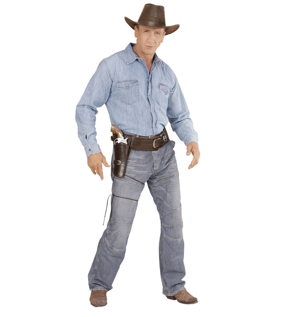 Brunt hylster med bælte