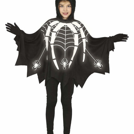 Edderkop halloweenkostume barn lyser i mørket