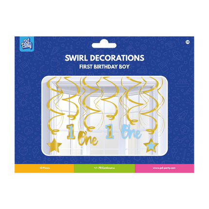 1 års hængende dekoration dreng 70 cm