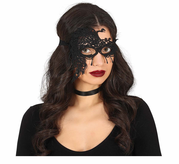 Sort øjenmaske Lace Half