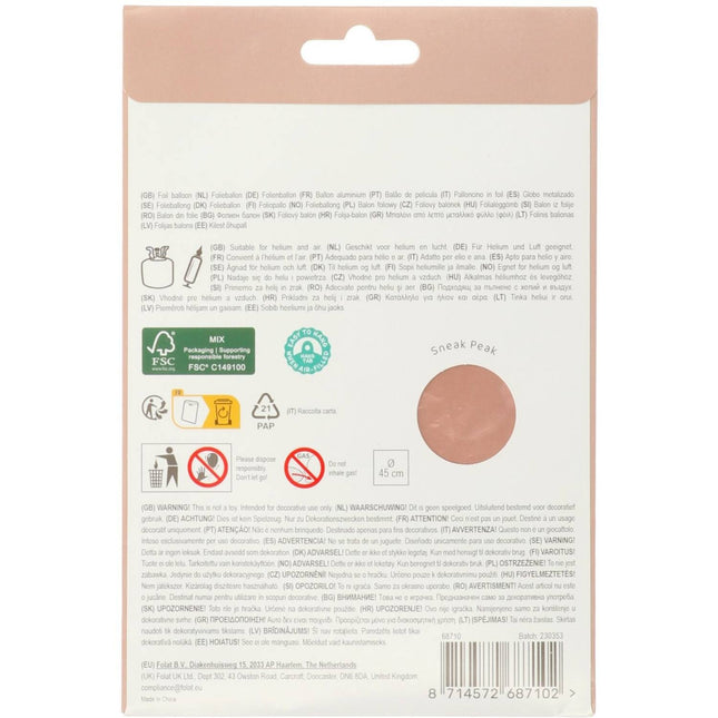 Happy Birthday Helium Balloon Pink Empty 45cm