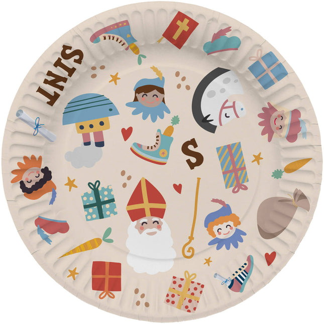 Sinterklaas-tallerkener Sint En Piet 18cm 8stk