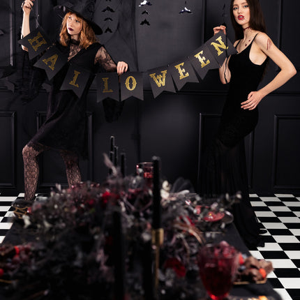 Orange Halloween-bogstavguirlande 1,75 m