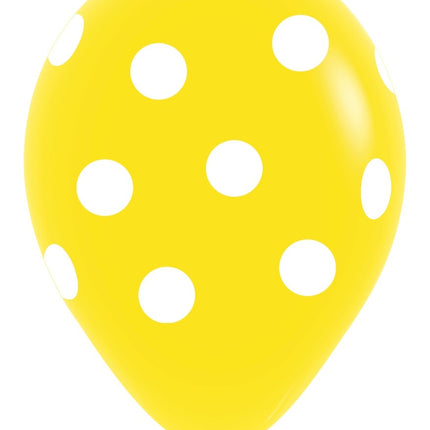Balloner White Polka Dots Mix 30cm 25stk