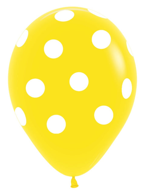 Balloner White Polka Dots Mix 30cm 25stk