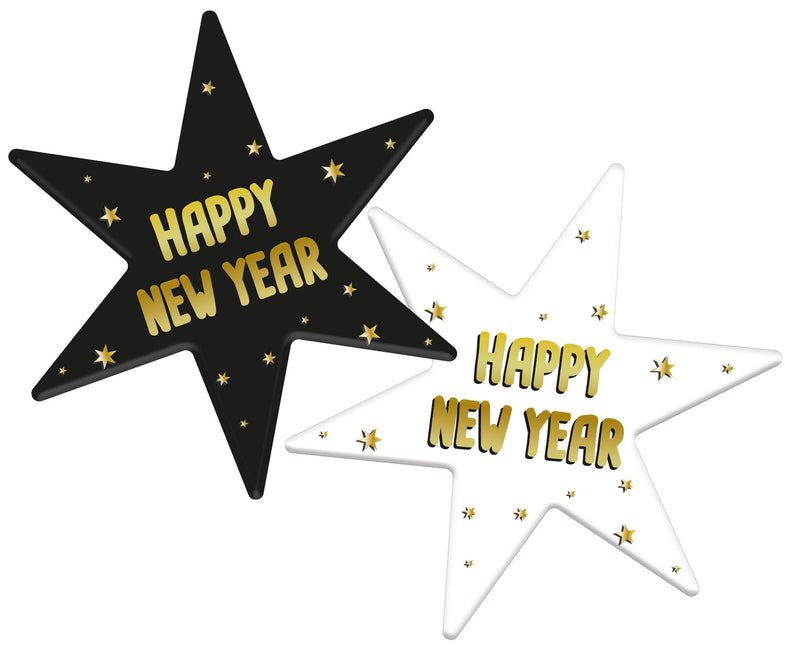 Nytårsaftens bordskånere Stjerner 14cm 6stk