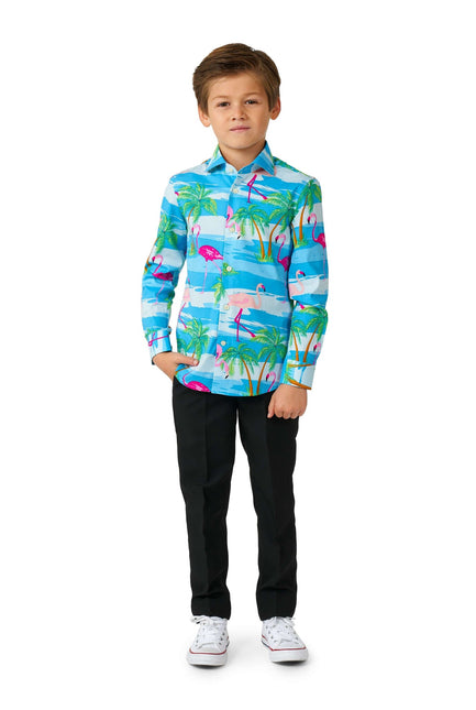 Hawaii Flamingo Skjorte Dreng <tc>OppoSuits</tc>