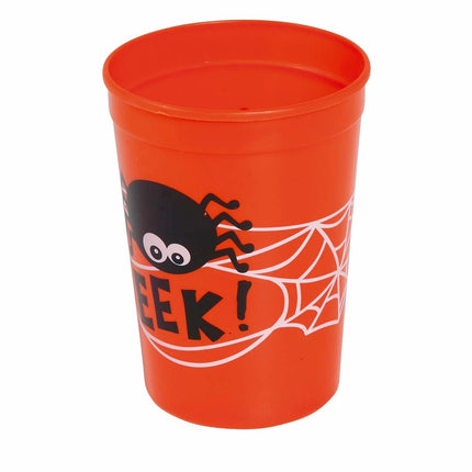 Orange Halloween-kop edderkop 11 cm