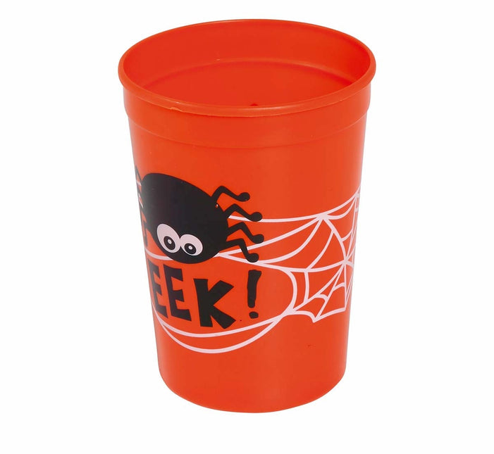Orange Halloween-kop edderkop 11 cm