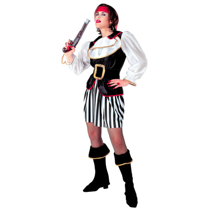 Piratkostume sort hvid dame