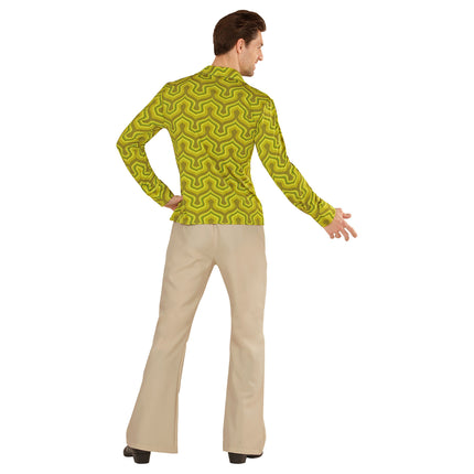 Disco 70S Bluse Grøn Tapet til mænd