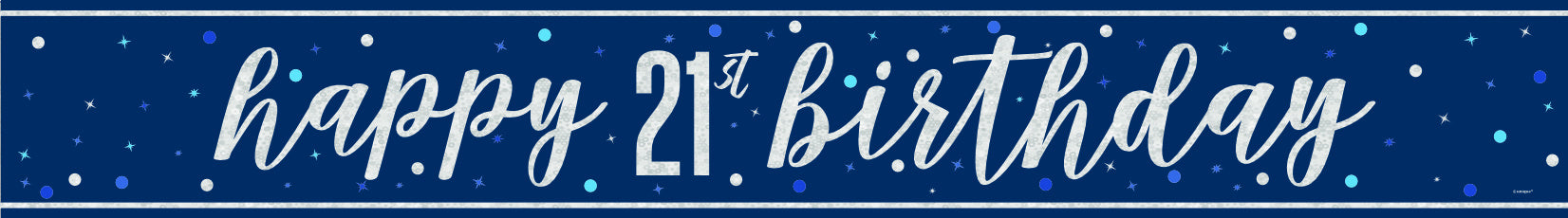Happy Birthday Banner Blue 21 Years 2.74m