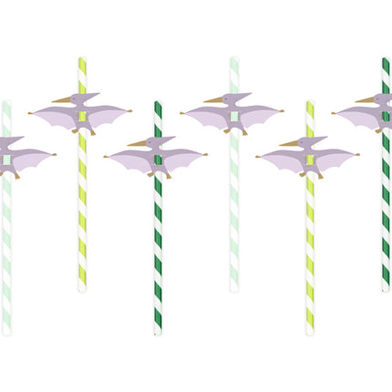 Dino-sugerør 19,5 cm 6 stk