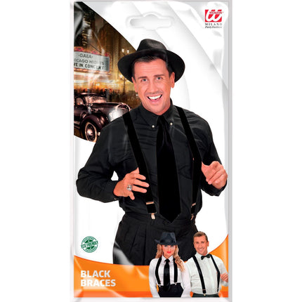 Sorte, sølvfarvede seler