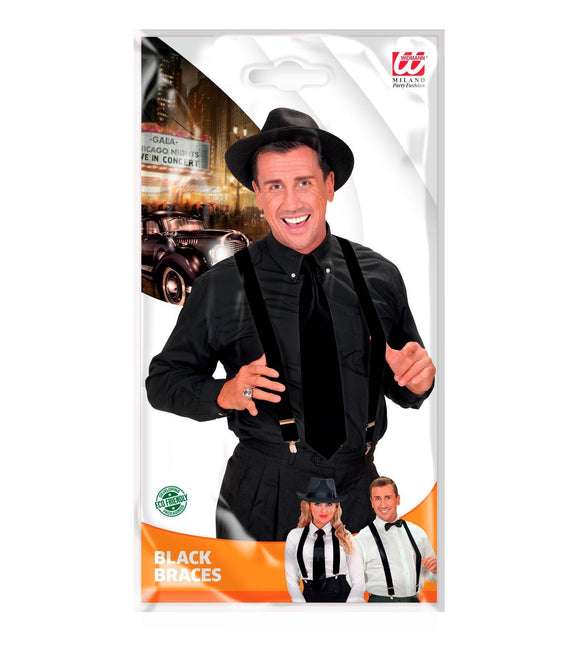 Sorte, sølvfarvede seler