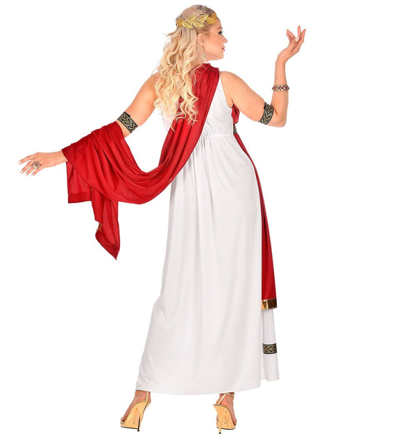 Rød hvid kjole til damer