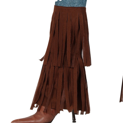 Hippie 60S-kostume Farvede damer med brun vest