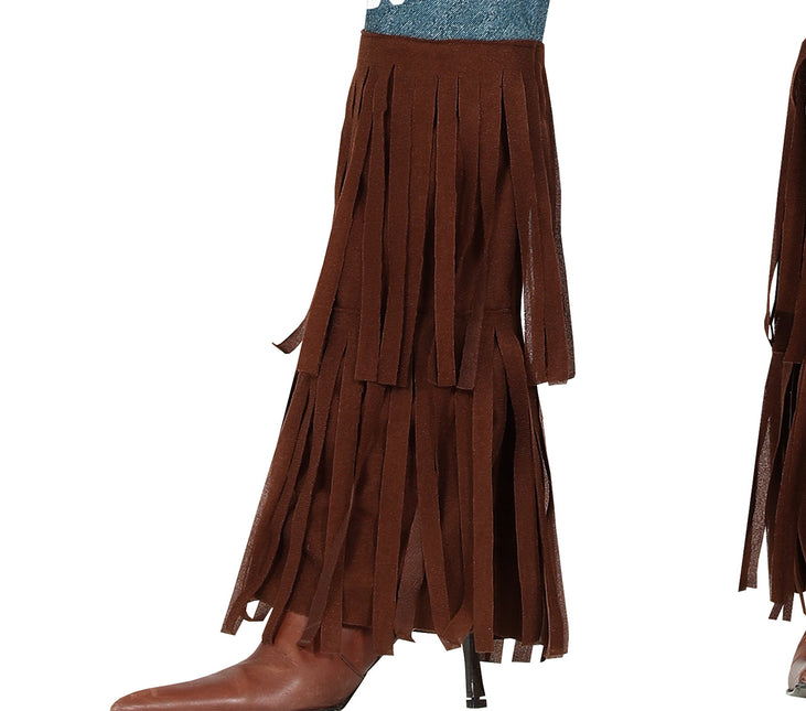 Hippie 60S-kostume Farvede damer med brun vest