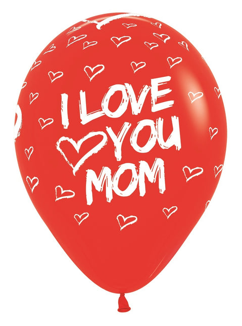 Balloner I Love You Mom Mix 30cm 25stk