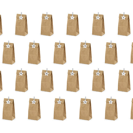 Brune festposer af papir 24 stk