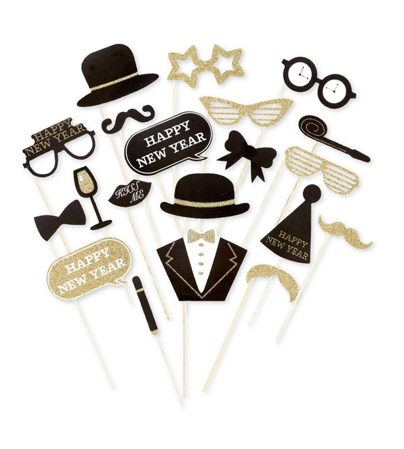 Happy New Year Photo Props 20 stk