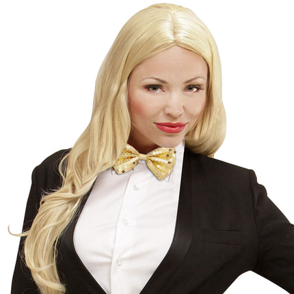 Guld sløjfe pailletter Unisex