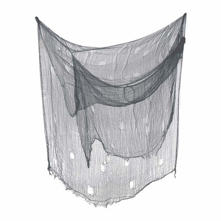 Halloween-gardin grå stof 5m