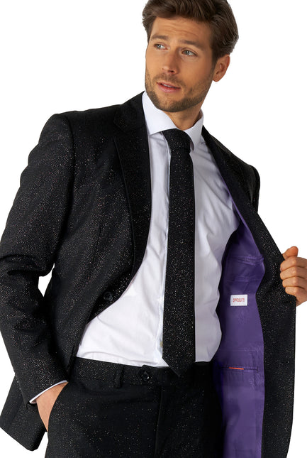 Sort jakkesæt med glitter