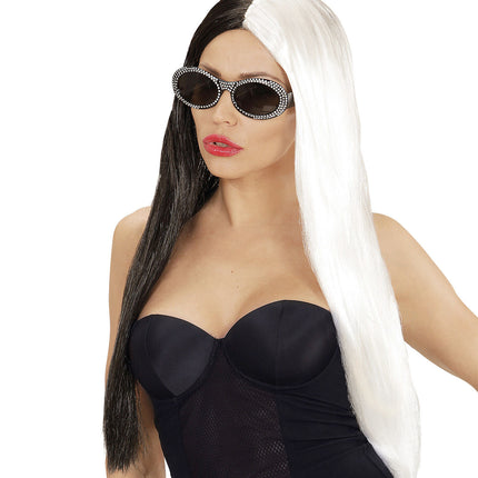 Hvid sort paryk