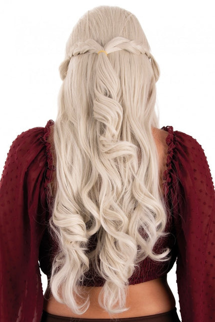Dainerys Princess of Dragonstone Lang paryk med fletninger Blond