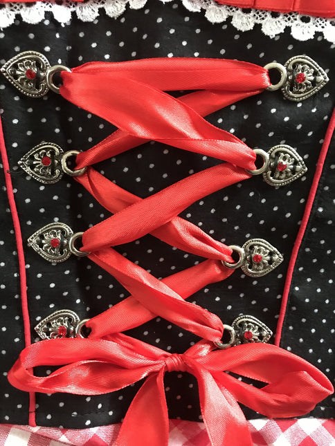 Rød hvid dirndl-kjole Oktoberfest damer ternet