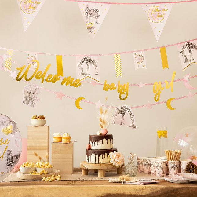 Fødselsbrev guirlande datter 2.5m