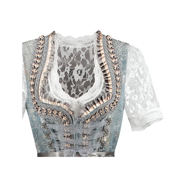 Guld Sølv Dirndl Kjole Oktoberfest Damer 2 Dele