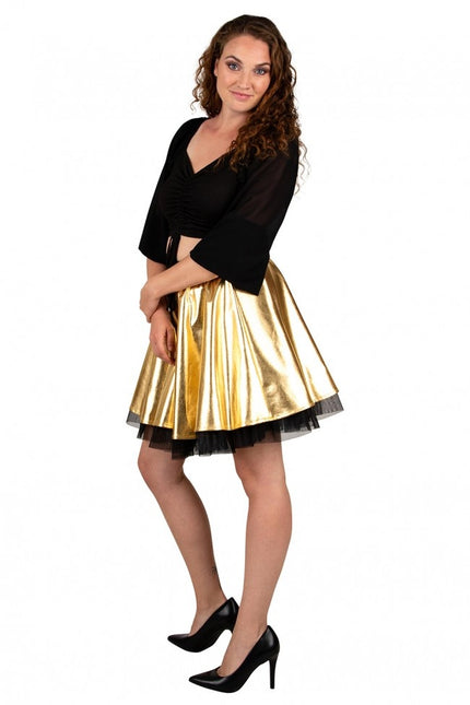 Cirkelnederdel i metallisk guld