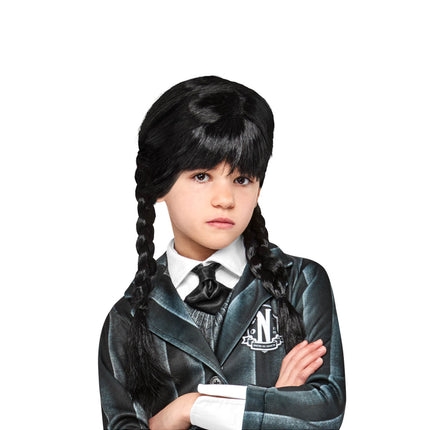 Onsdag sort paryk fletninger barn