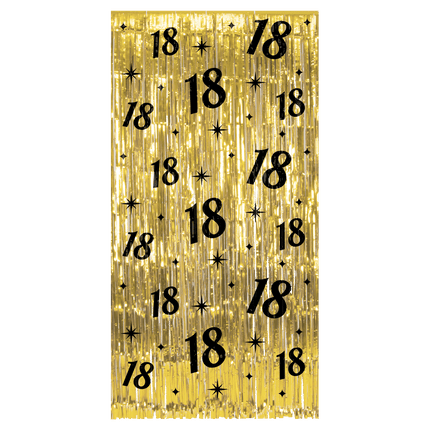 18 års dørforhæng Guld Sort
