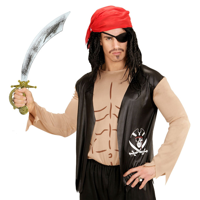 Piratkostume mænd 2 dele