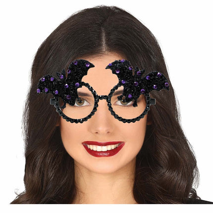 Halloween-briller med flagermusglitter