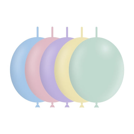 Farvede knapballoner pastel 30 cm 50 stk