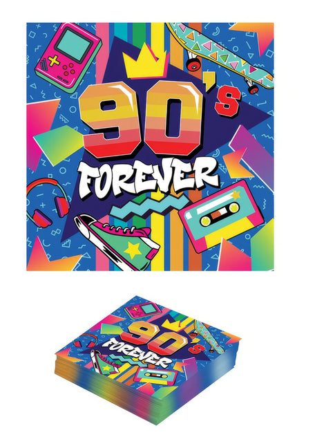 90'er-servietter 33 cm 12 stk