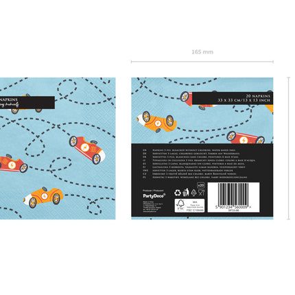 Racing-servietter 16,5 cm 12 stk
