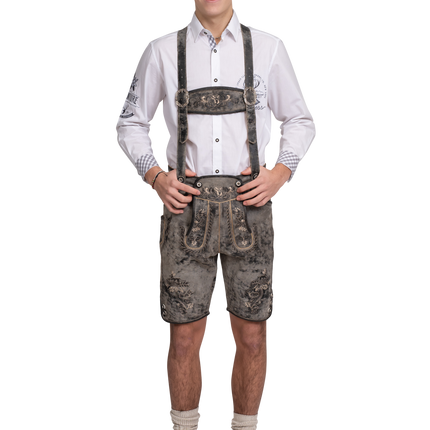 Leatherhose Grey Men's Short Vintage