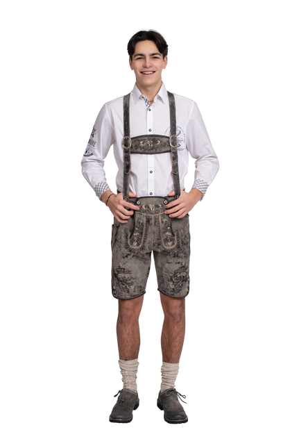 Leatherhose Grey Men's Short Vintage