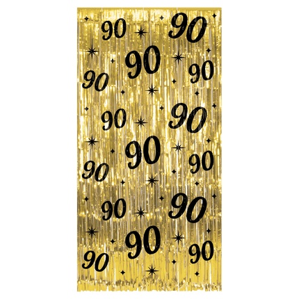 90 års dørforhæng Guld Sort