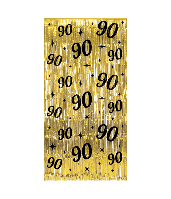 90 års dørforhæng Guld Sort