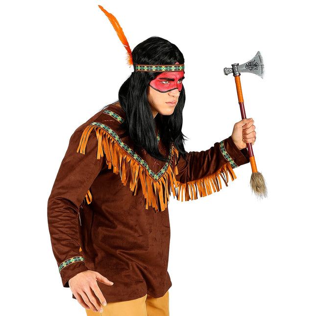 Indisk skjorte til mænd med hårbånd af fjer