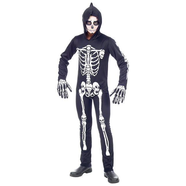 Halloween-jumpsuit til børn med skelet